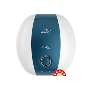 V-Guard Pebble Metro 25 Litre 5 Star Vertical Storage Geyser with Energy Saving Technology (White)