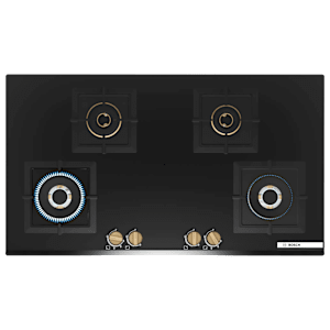 BOSCH Series 4 Toughened Glass Top 4 Burner Automatic Hob (Flame Failure Safety Device, Black)