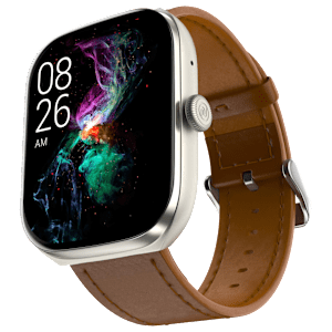 Noise ColorFit Ore Smartwatch with Bluetooth Calling (53.34mm HD AMOLED Display, IP68 Water Resistant, Classic Brown Strap)