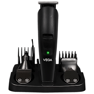 VEGA VHTH-23 10-in-1 Rechargeable Cord & Cordless Grooming Kit for Face & Body for Men (90mins Runtime, USB Charging, Black)