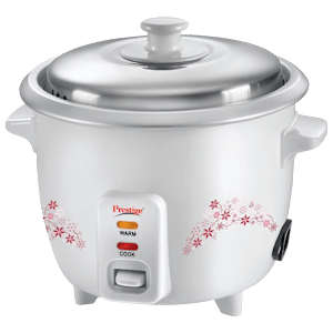 Prestige Delight PRWO 1.5 Litre Electric Rice Cooker with Auto Keep Warm Function (White)