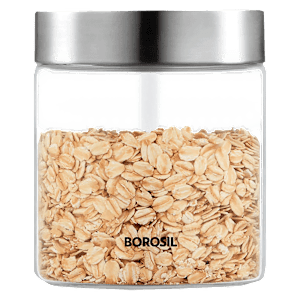 BOROSIL Endura 600ml Borosilicate Glass Jar with Screw Top Lid (Scratch Resistant, Transparent)