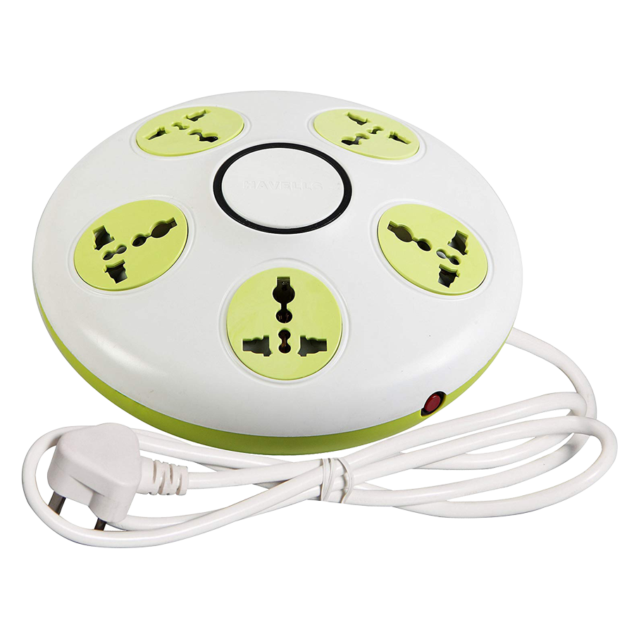 

Havells Rigel 10 Amps 5 Sockets Spike Guard With Individual Switch (1.5 Meters, Overload Protection, AHLXOXW061, Green), No color