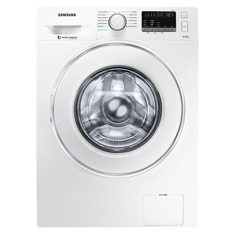 Samsung 8 kg Fully Automatic Front Loading Washing Machine (WW80J44G0IW/TL, White)_1