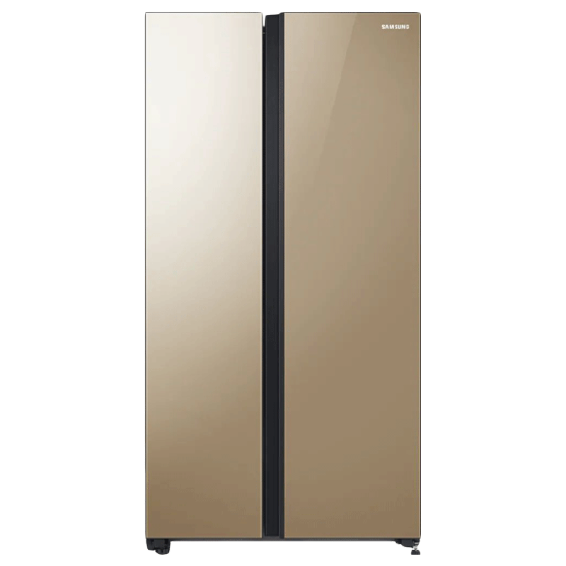 Samsung 700 Litres Frost Free Inverter Side-by-Side Door Refrigerator (All-around Cooling, RS72R50114G/TL, Gold Glass)_1