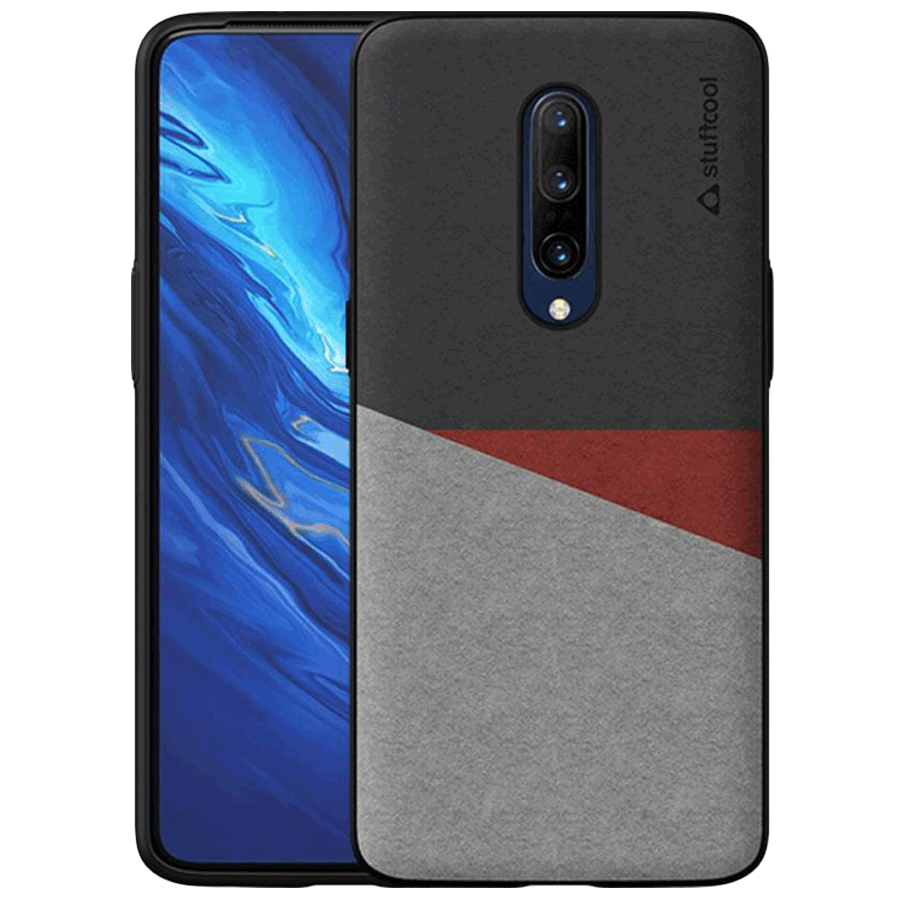 

Stuffcool Trio PU Leather Soft Back Case Cover for OnePlus 7 Pro (TRIOOP7P-BLK/GRY, Black/Grey), No color