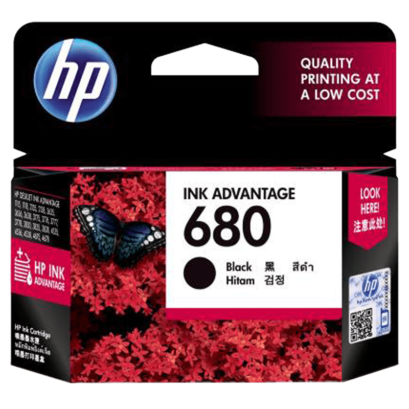 

HP 680 Original Ink Advantage Cartridge (F6V27AA, Black), Not applicable