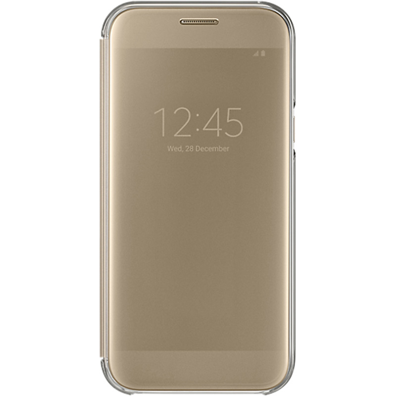 Samsung Clear View Flip Case for Galaxy A5 2017 (EF-ZA520CFEGIN, Gold)_1