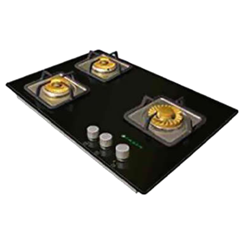 Faber 3 Burner Toughened Glass with Stainless Steel Built-in Gas Hob (Auto Ignition, Hgg 653 CRS BR CIHT, Black)_1
