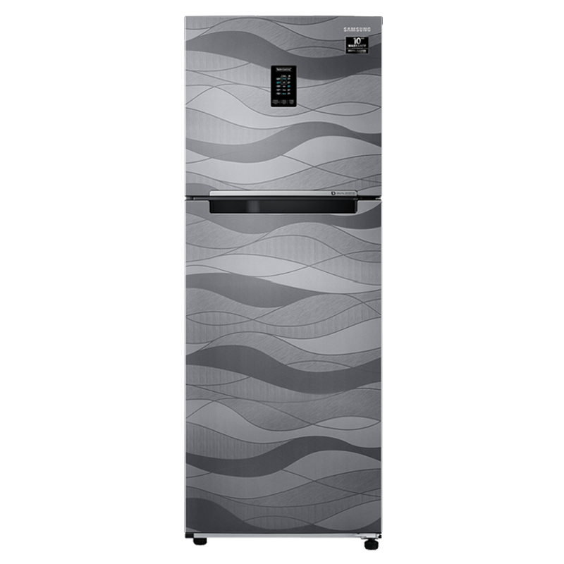 Samsung 314 Litres 2 Star Inverter Double Door Refrigerator (Curd Maestro, RT34T4632NV/HL, Wave Steel)_1