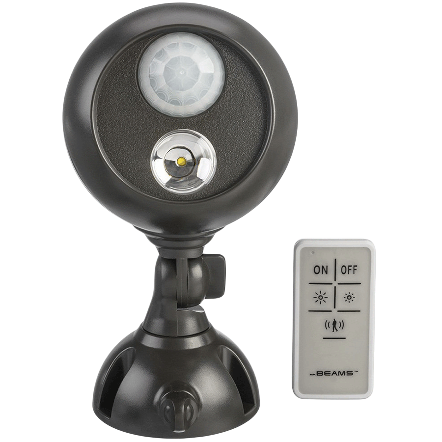 Mr. Beams Electric Powered 50 Watt Remote Control Motion Sensor Smart Light (MB371, Black)_1