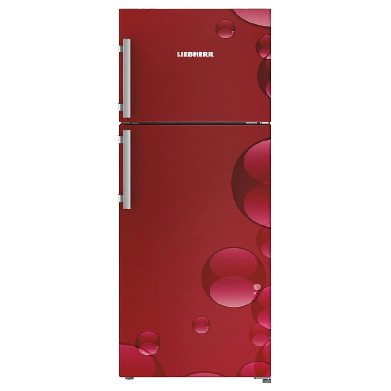 Liebherr 265 Litres 3 Star Frost Free Inverter Double Door Refrigerator (Door Alarm, TCr 2620, Red Bubbles)_1