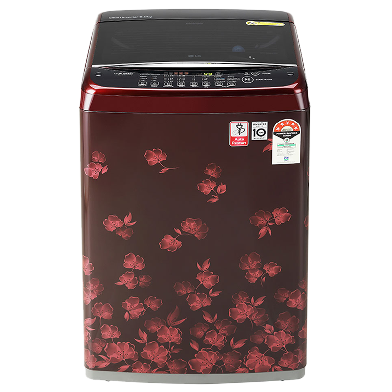 LG 6.5 Kg 5 Star Fully Automatic Top Loading Washing Machine (T65SJDR1Z.ADRQEIL, New Florid Red Pattern)_1