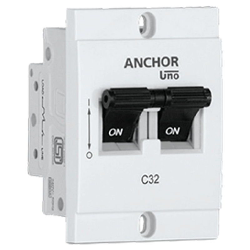 Anchor Uno Mini 16A DP - C Type MCB (98248, White)_1
