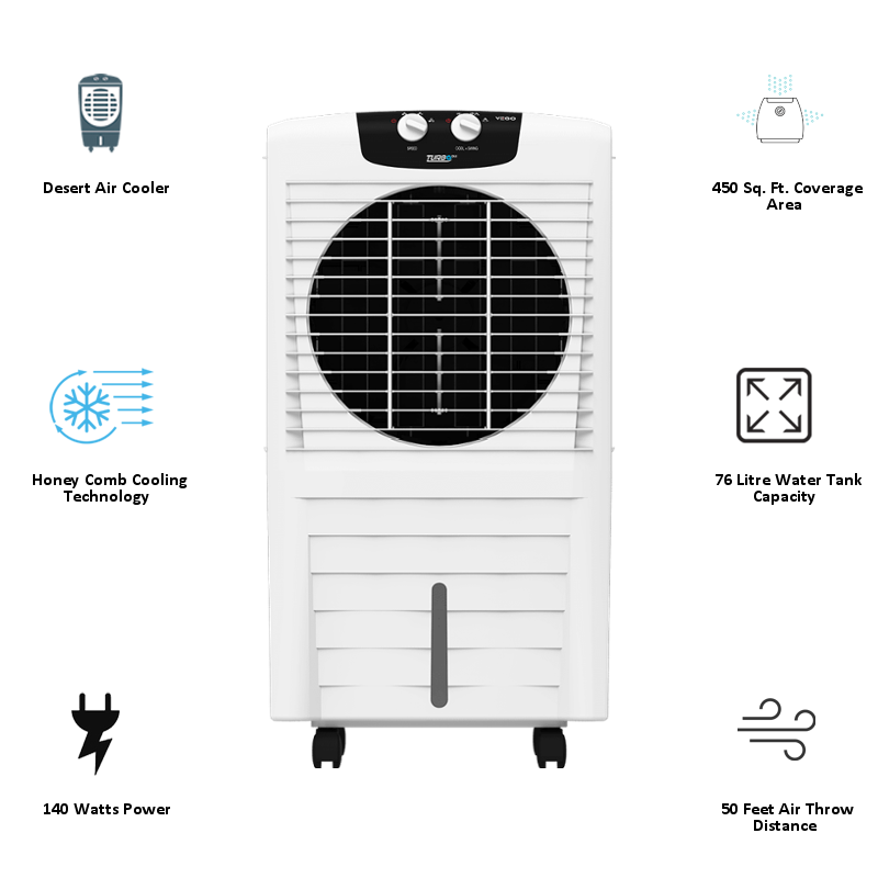 

Vego Turbo DLX 76 Litre Desert Air Cooler (TUHK DLX 76, White), No color