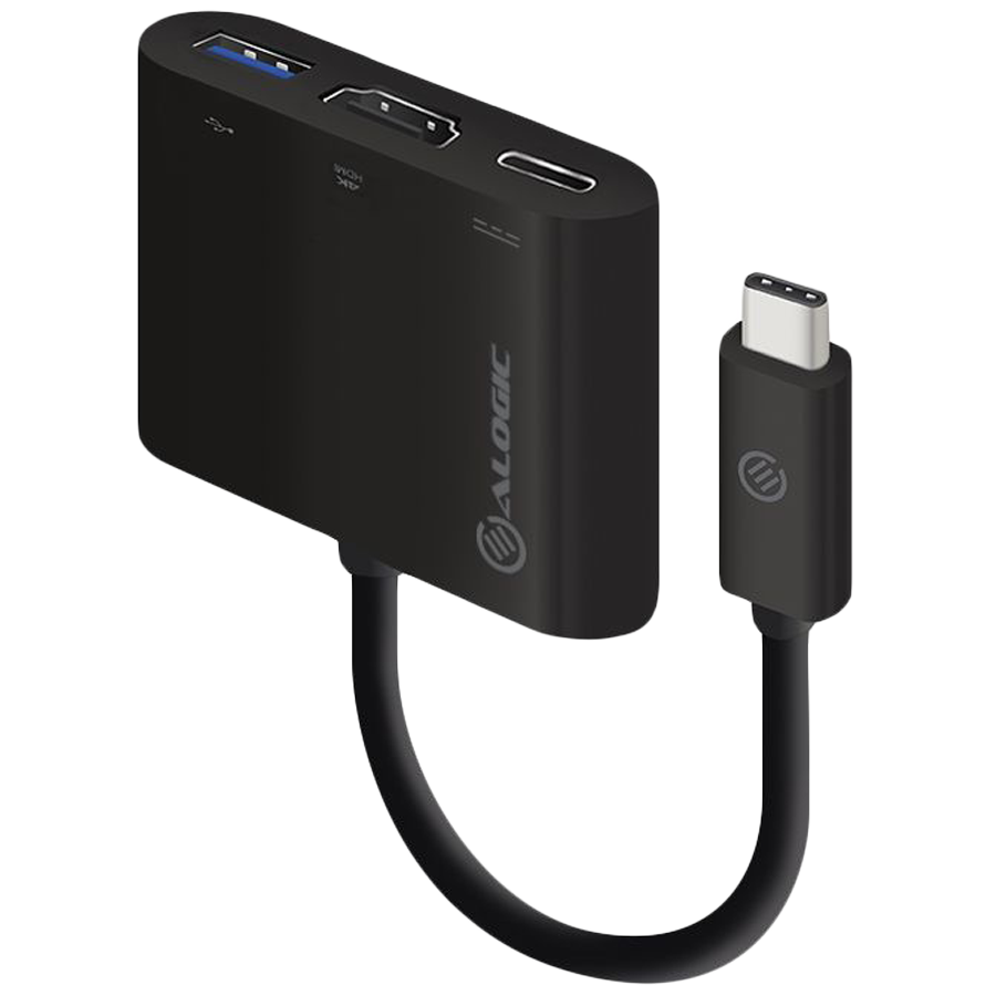 ALOGIC USB 3.0 (Type-C) Multiport Adapter with HDMI (Type-A)/USB 3.0 (Type C) Power Delivery (MP-UCHDCH, Black)_1
