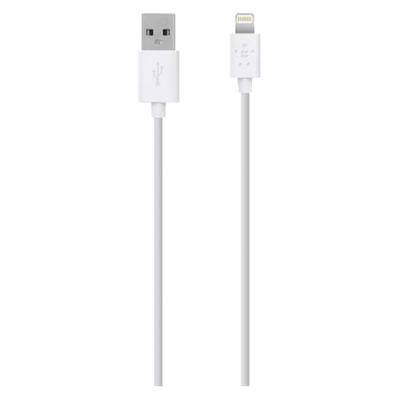 

Belkin Mixit 1.2 Meter USB (Type-A) to Lightning Power/Charging USB Cable (For iPhones/iPads, F8J023BT04-WHT, White), No color