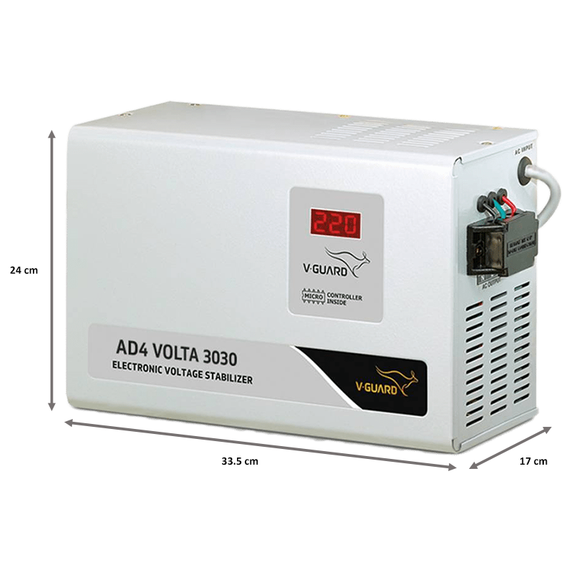 V-Guard Voltage Stabilizer (AD4 Volta 3030, White)_2
