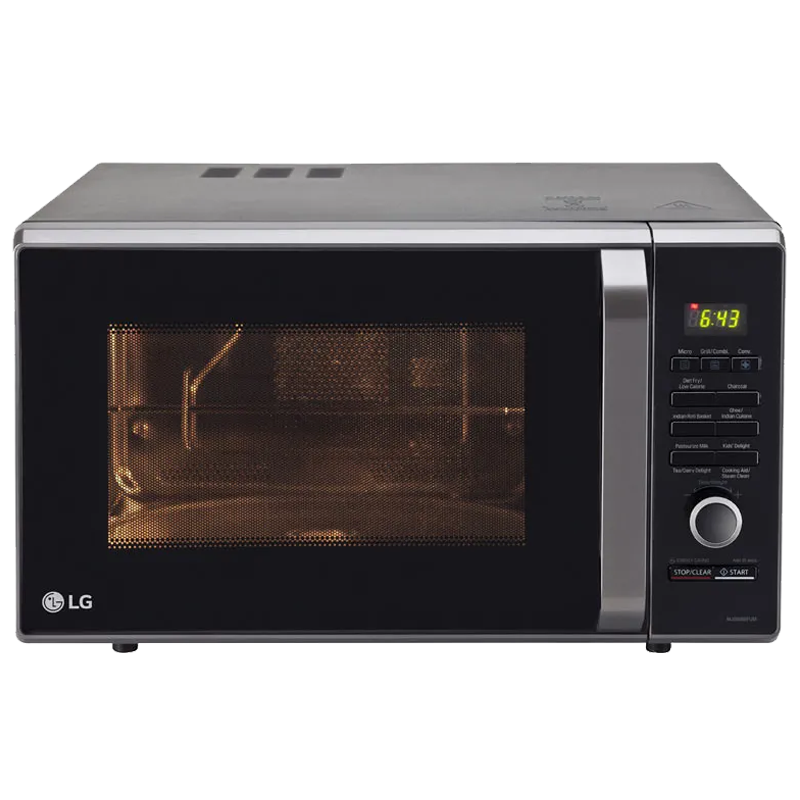 

LG 28 Litres Convection Microwave Oven (MJ2886BFUM, Black), No color