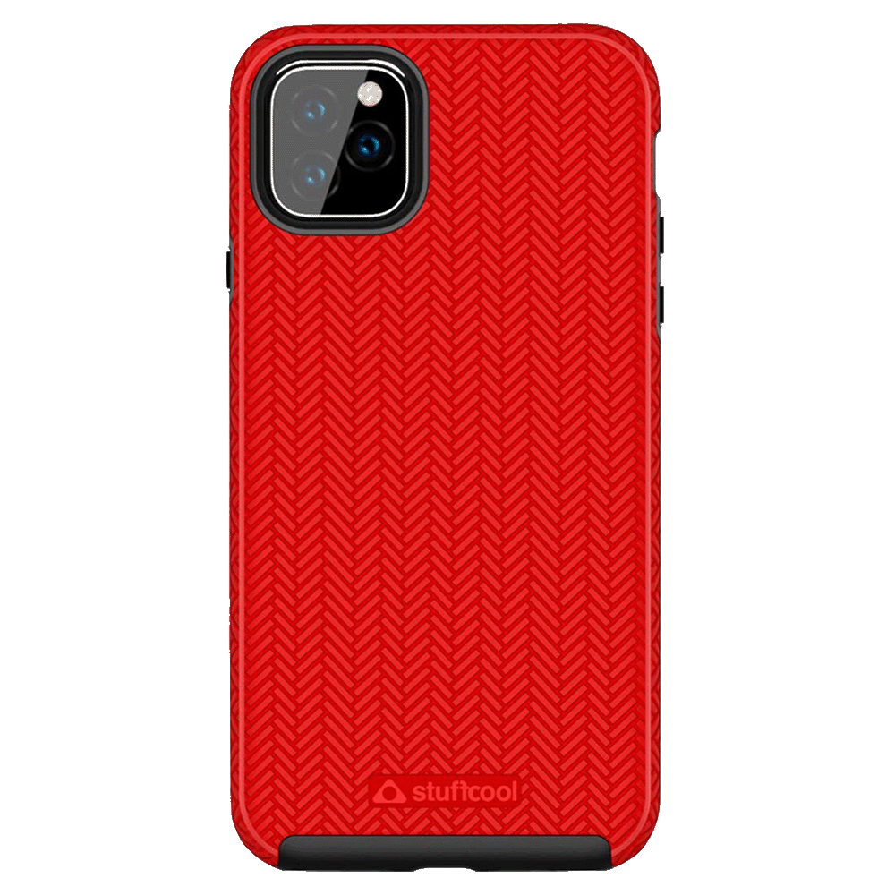 Stuffcool Pine Polycarbonate Hard Back Case Cover for Apple iPhone 11 (PINEIP1158-RED, Black)_1