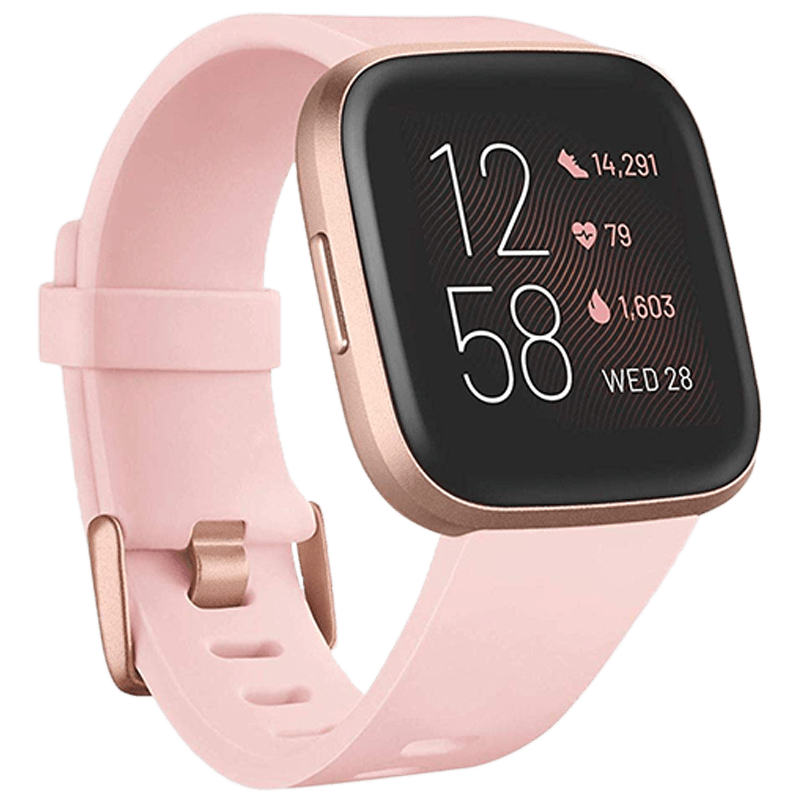 Fitbit Versa 2 Smartwatch (Color AMOLED Touchscreen Display, FB507RGPK, Copper Rose/Petal, Elastomer Band)_1