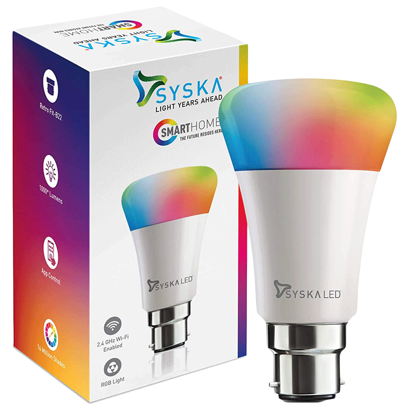 Syska 12 Watt Smart LED Bulb (Alexa and Google Assistant, SSK-SMW-12W, White)_1