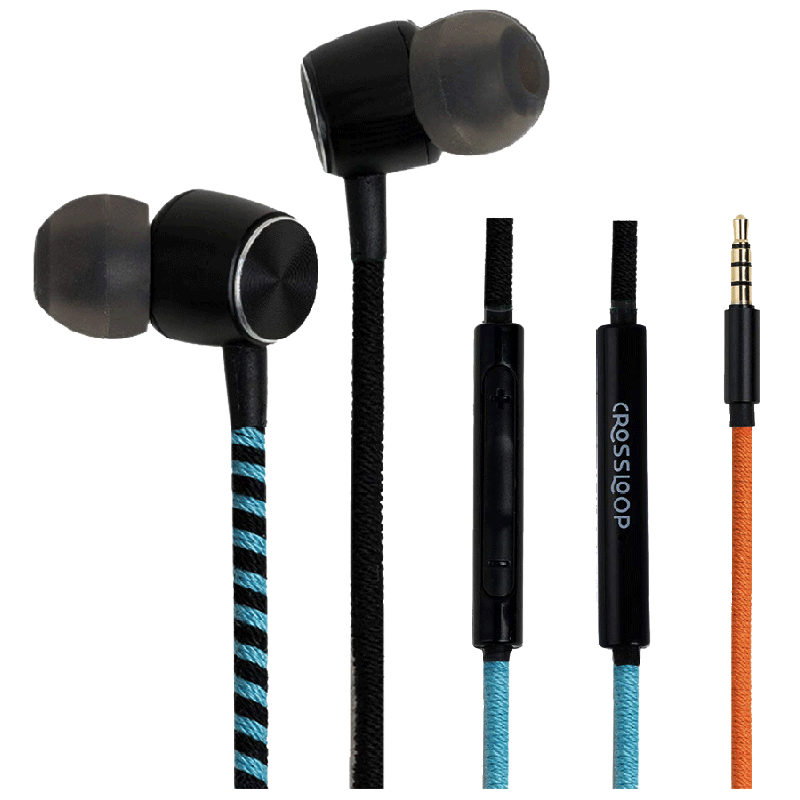 Crossloop Pro CSLE012-E In-Ear Wired Earphones with Mic (Orange/Blue)_1