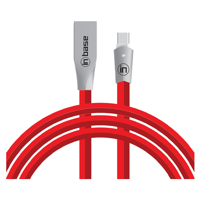 Inbase Type-C Zinc Alloy Charging Cable (ZNTYPEC, Red)
