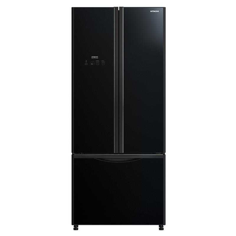 

Hitachi 451 Litres Frost Free Inverter French Door Refrigerator (Dual Fan Cooling, R-WB490PND9 GBK, Glass Black), No color