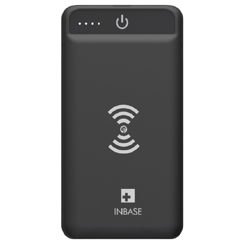 

Inbase 8000 mAh Wireless Power Bank (CHARGING, Black), No color