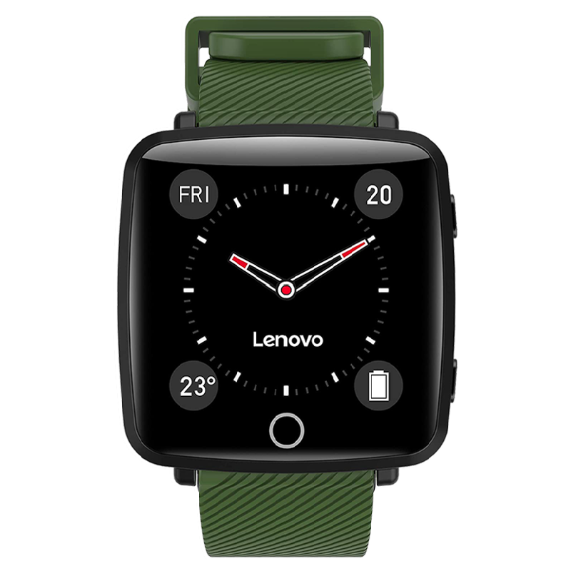 

Lenovo Carme Smartwatch (33mm) (Heart Rate Sensor, HW25P, Black/Green, Rubber Band), No color