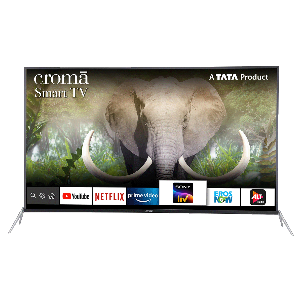 Croma 165.1 cm (65 inch) 4K Ultra HD LED Smart TV (Dual Box Speakers, CREL7348, Black)_1