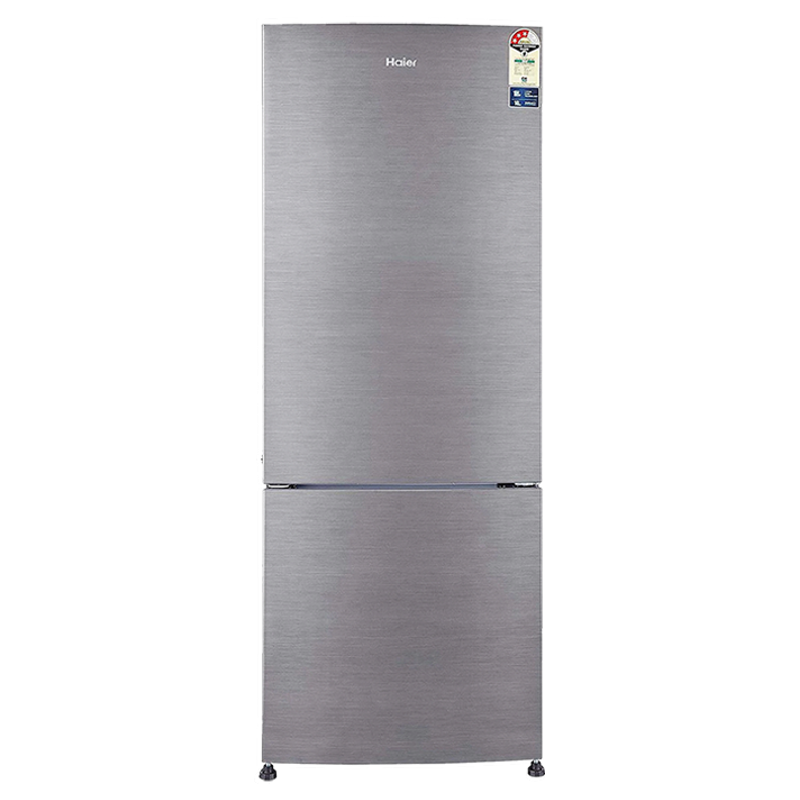 Haier 320 Litres 3 Star Frost Free Inverter Double Door Refrigerator (Bottom Mount, 1 Hour Icing Technology, HRB-3404BS-E, Brushline Silver)_1