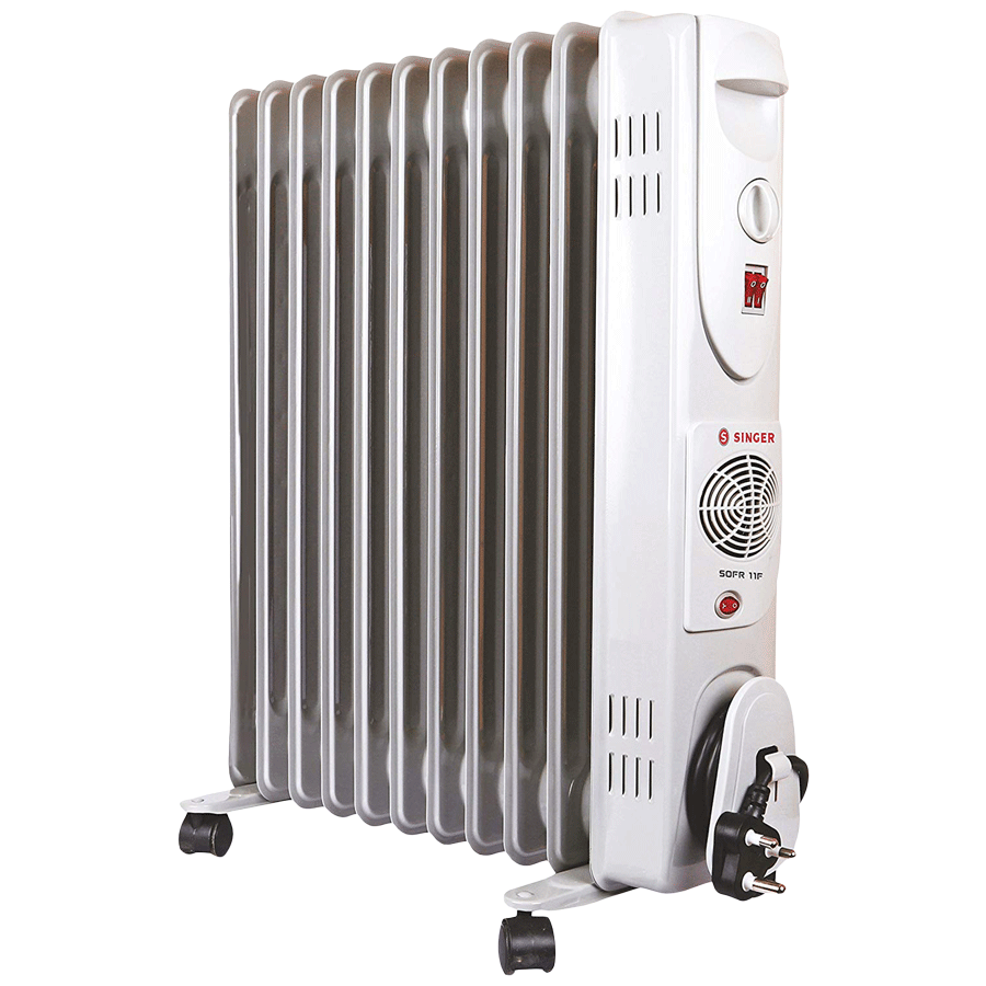 SINGER 2900 Watt Oil Filled Room Heater (OFR 11 Fins, White)_1
