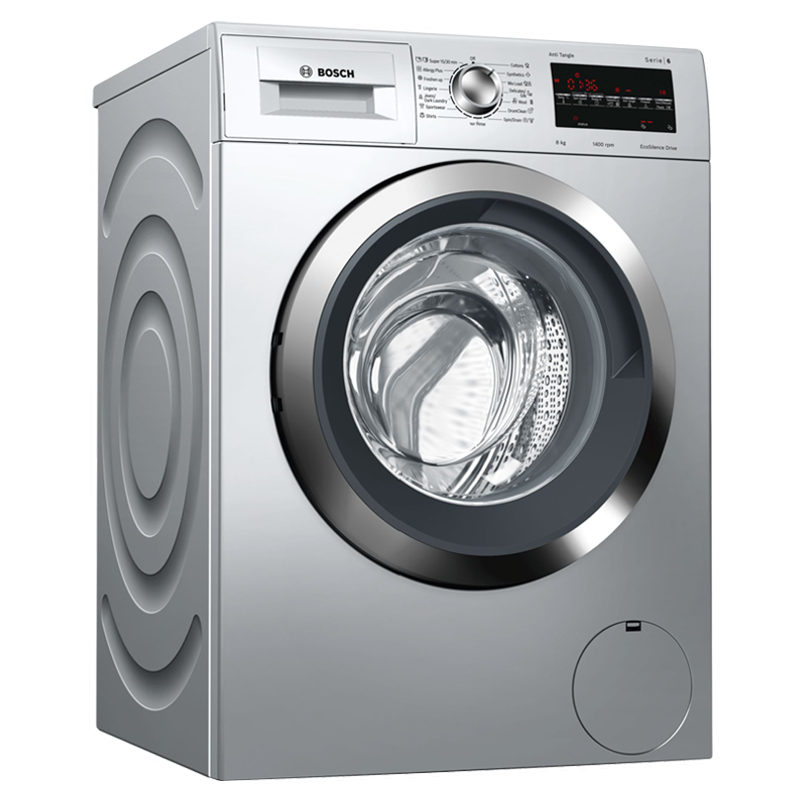Bosch 8 kg Fully Automatic Front Loading Washing Machine (WAT2846SIN, Silver)_1