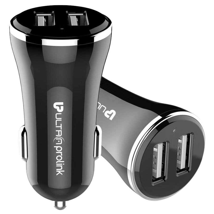 

Ultraprolink Zipkit Dual Car Charging Adapter with Cable (UM0082, Black), No color