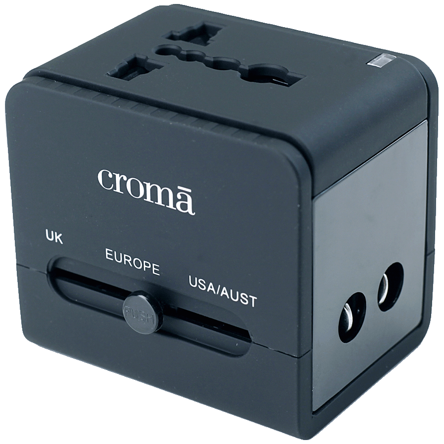 Croma 2.1 Amp Universal Dual USB Wall Charging Adapter (CREP0144, Black)