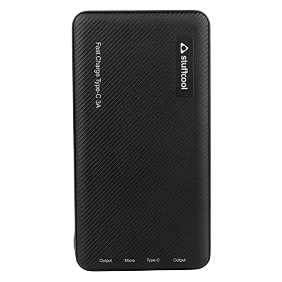 

Stuffcool 10000 mAh 3A Type-C Input and Output Power Bank (PB1062-BLK, Black), No color