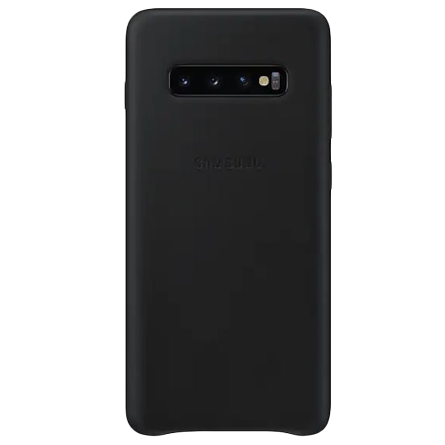

Samsung Galaxy S10 Plus Leather Back Case Cover (EF-VG975LBEGIN, Black), No color