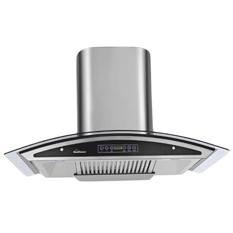 Sunflame Innova 90cm Baffle Filter Wall Mount Chimney (8183, Silver)