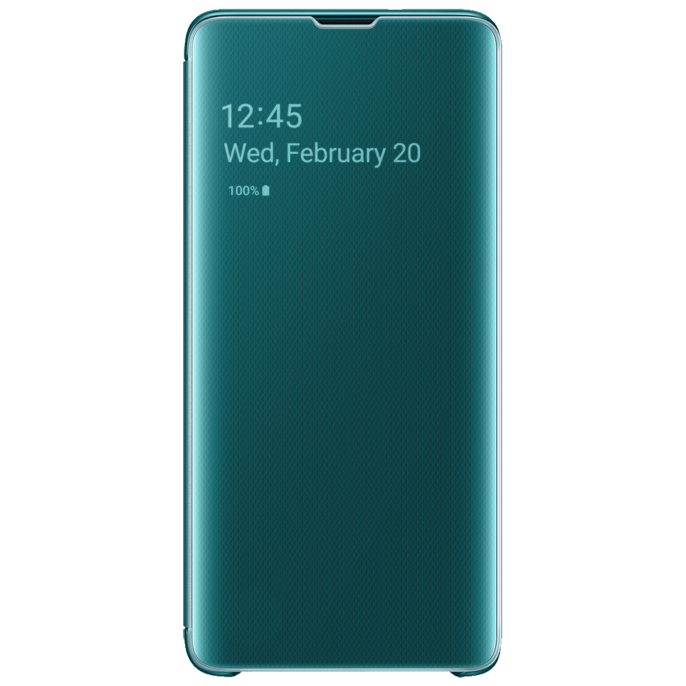 

Samsung Galaxy S10 Clear View Flip Case Cover (EF-ZG973CGEGIN, Green), No color
