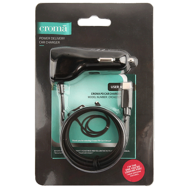 Croma CA2281 Power Delivery Car Charger (DC46, Black)_1