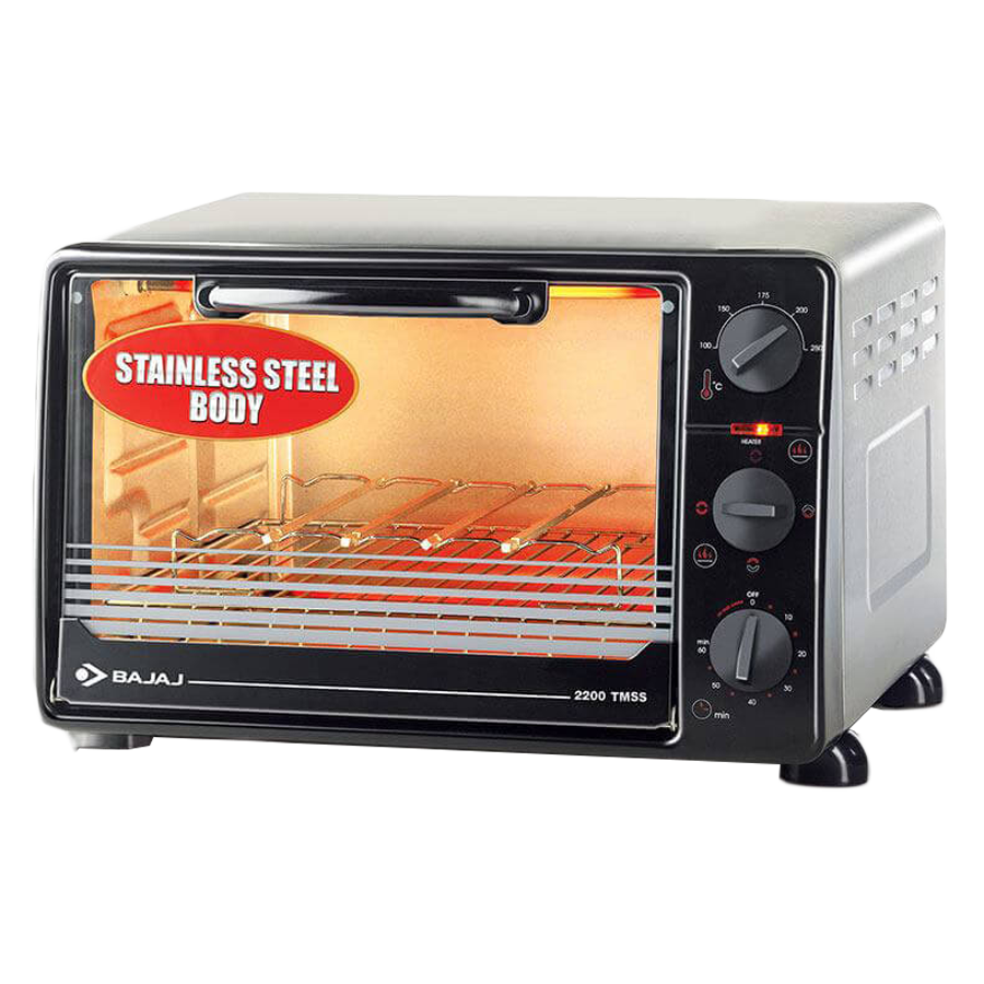 bajaj - bajaj 22 Litres 2200 TMSS Oven Toaster Griller (Black)