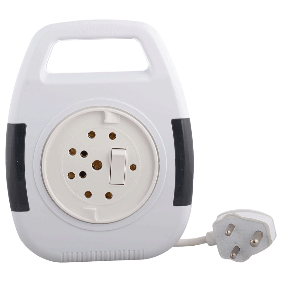 Anchor Cherry 6 Amps 3 Sockets Extention Board (4 Meters, Switch with Indicator, 5220, White)_1