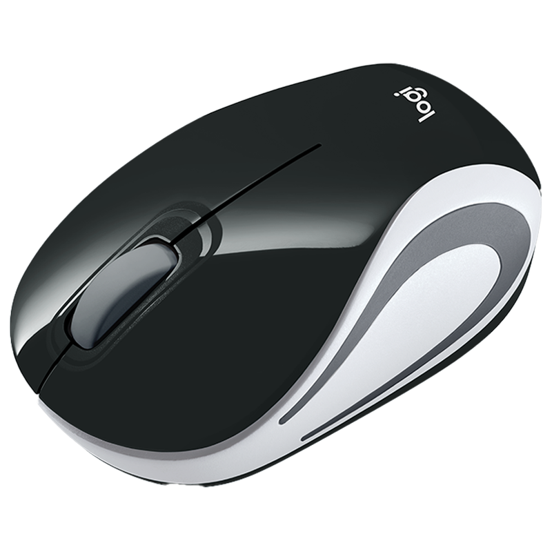 

Logitech M187 Mini Wireless Mouse (Black/Grey), No color