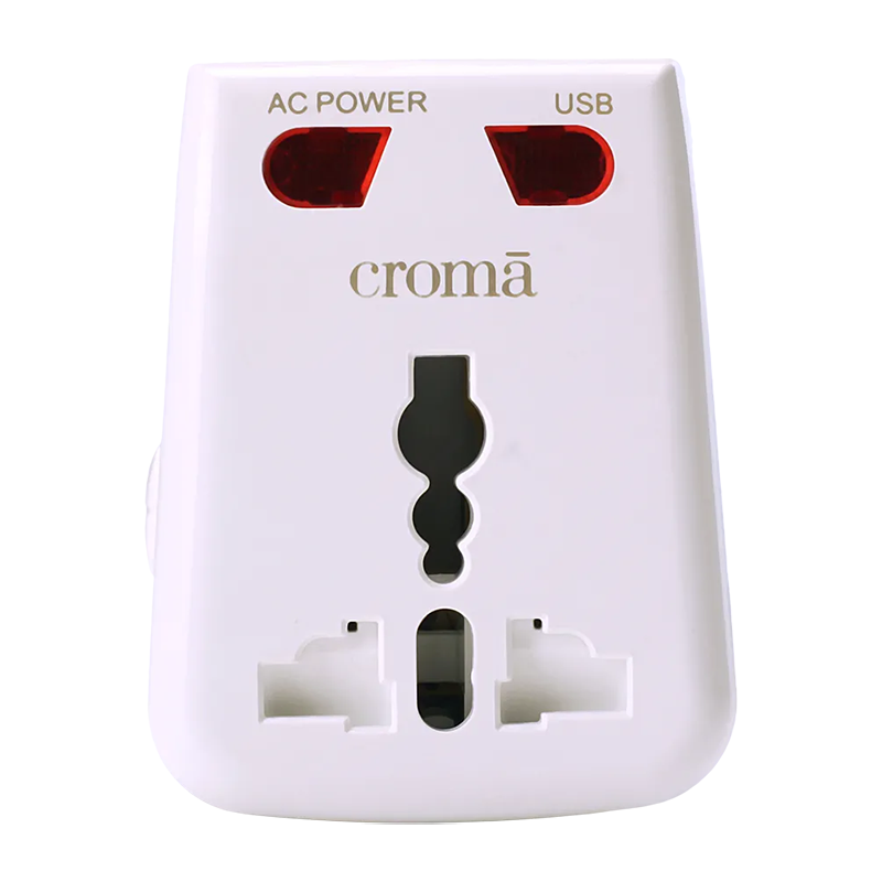 Croma Universal Travel Adaptor Charging Adapter (CH-153-2, White)_1