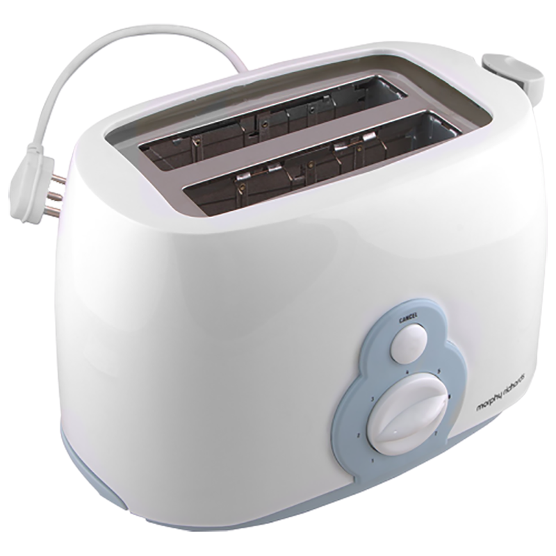 

Morphy Richards 800 Watt 2 Slice Pop Up Toaster (AT 202, White/Blue), No color