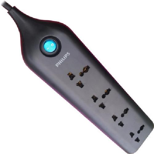 Philips Spike & Surge Guard with 4 Socket Extension Board (Black)_1