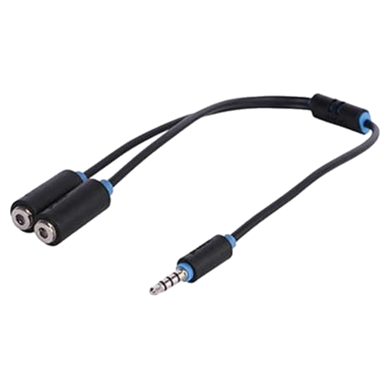 Ultraprolink 3 cm 3.5mm Stereo 2 Way Audio Splitter (PB155-0030, Black)