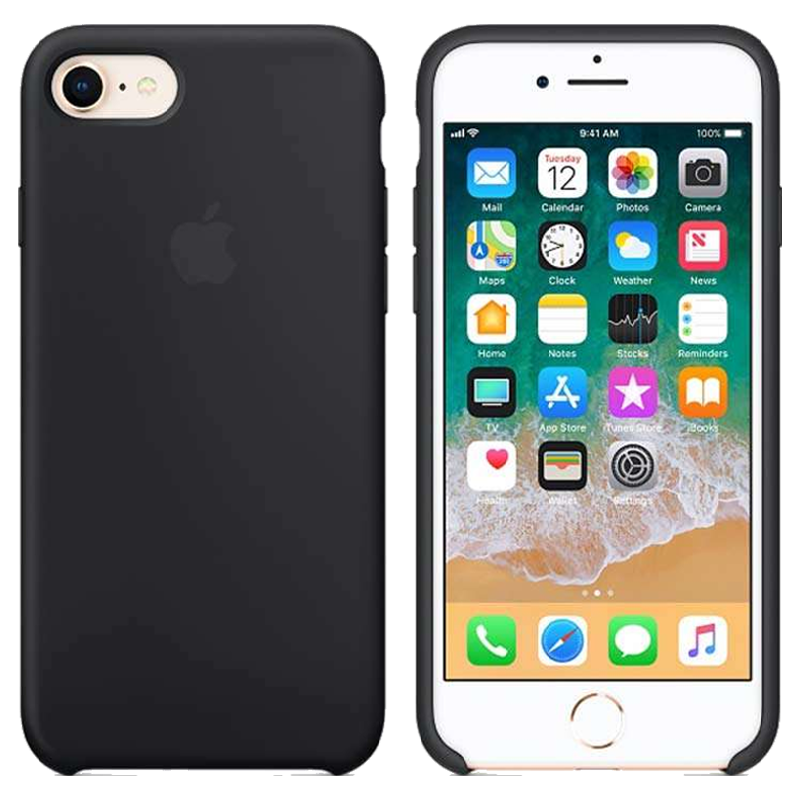

Apple iPhone 8/7 Silicone Back Case Cover (MQGK2ZM/A, Black), No color